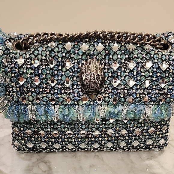 NWT Kurt Geiger London Elegant Blue/Teal Beaded Handbag - Picture 2 of 15